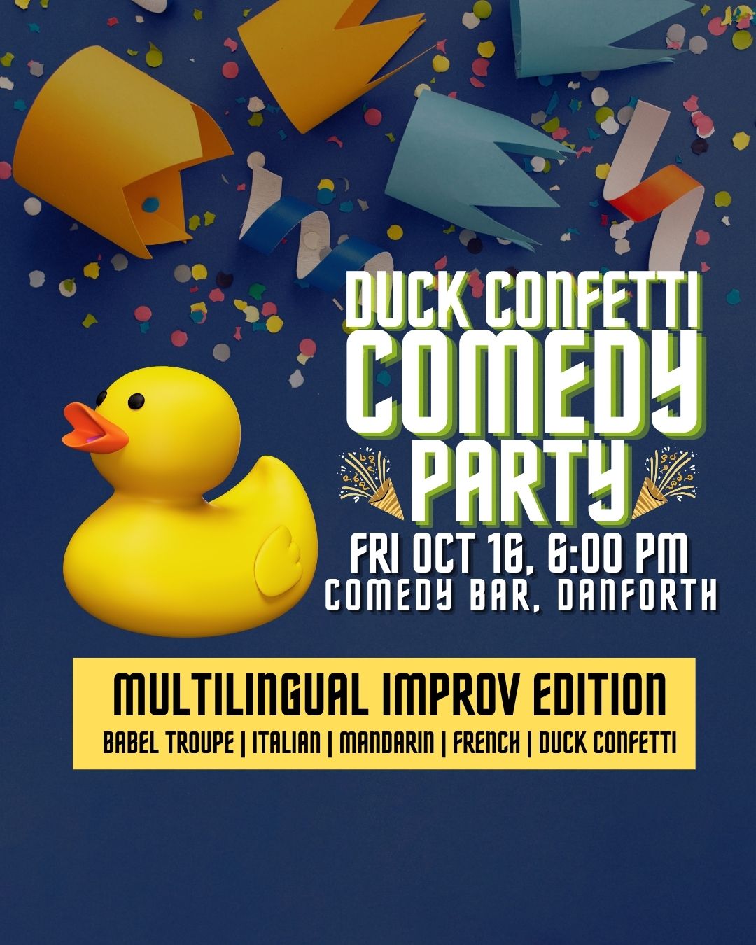 Duck Confetti Comedy Party